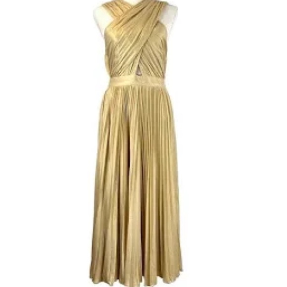 SOLD! Anthropologie Verb by Pallavi Singhee Pleated Elegant HalterDress Size 16P - Picture 2 of 12